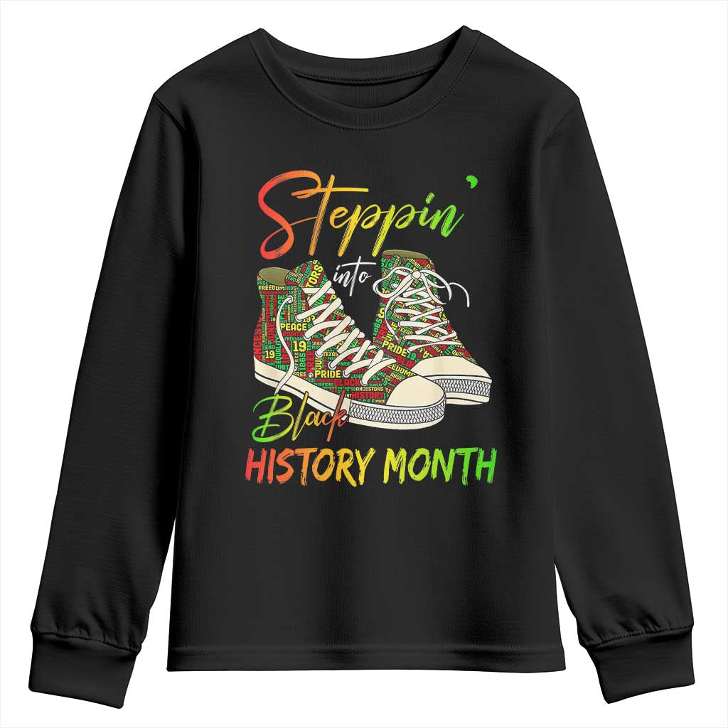 Stepping Into Black History Month Youth Sweatshirt Sneakers