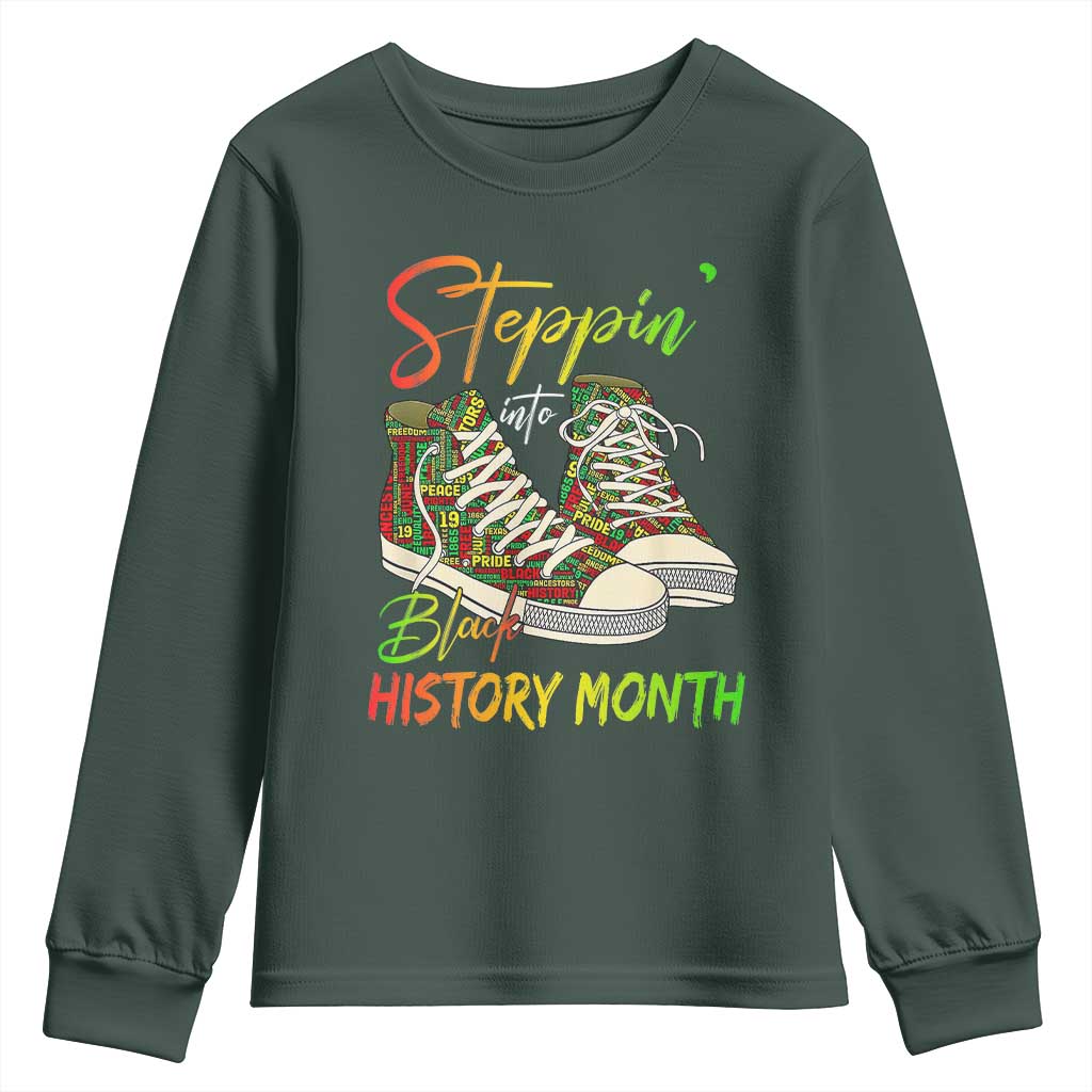 Stepping Into Black History Month Youth Sweatshirt Sneakers