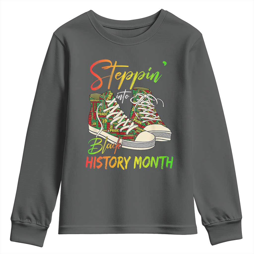 Stepping Into Black History Month Youth Sweatshirt Sneakers