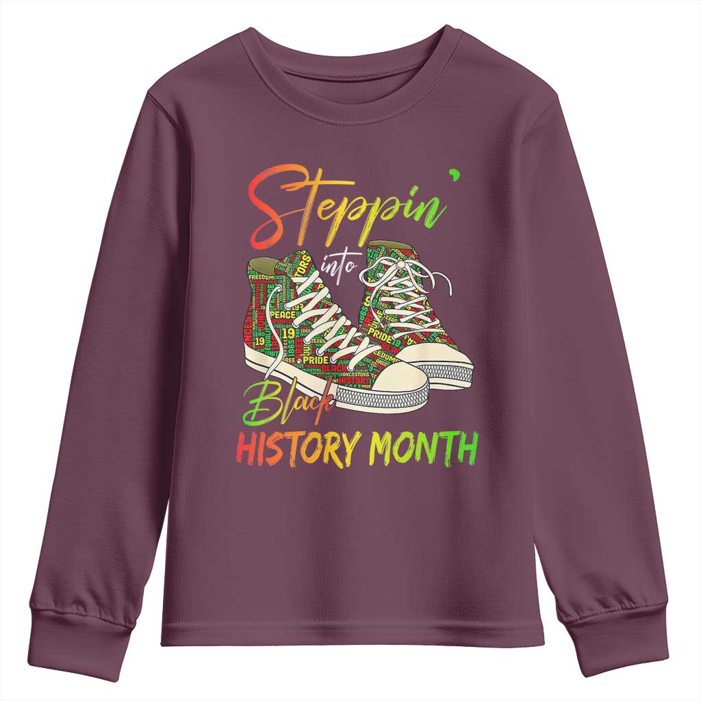 Stepping Into Black History Month Youth Sweatshirt Sneakers
