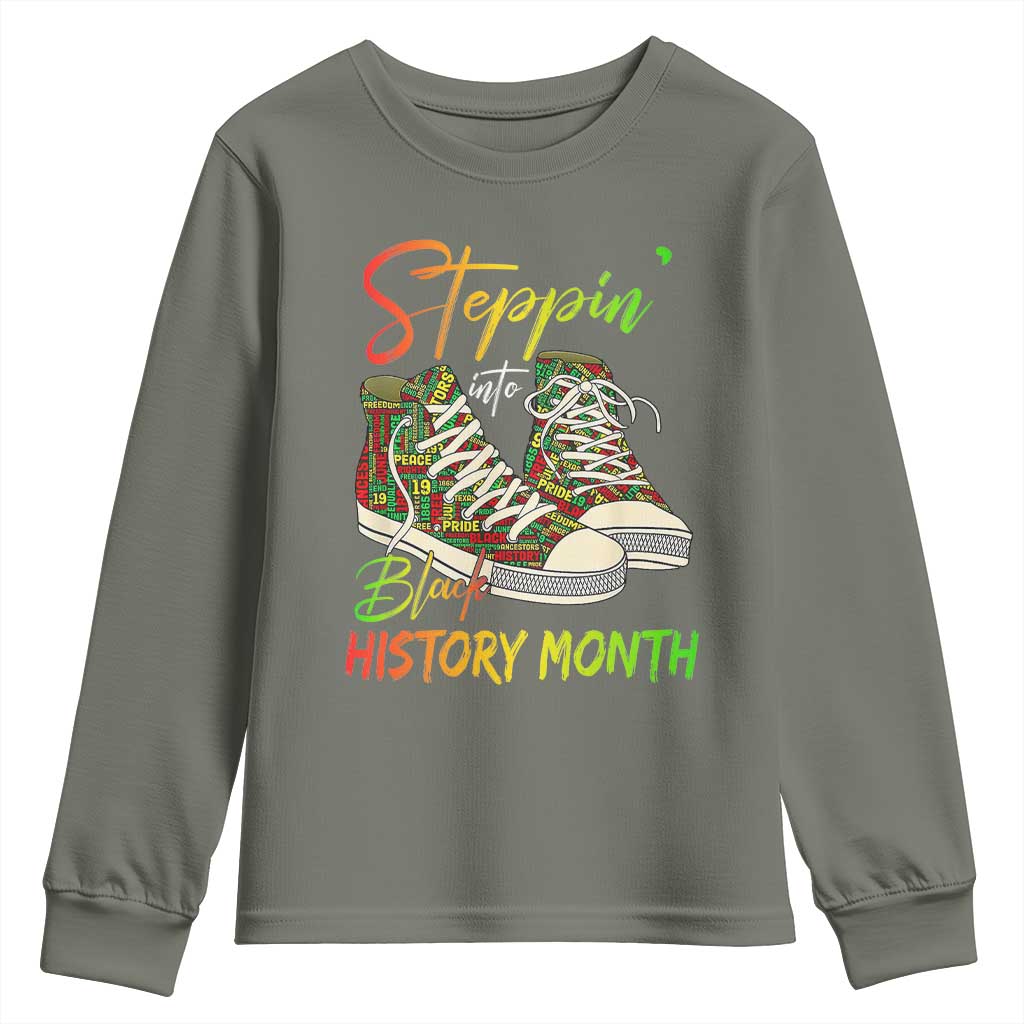 Stepping Into Black History Month Youth Sweatshirt Sneakers