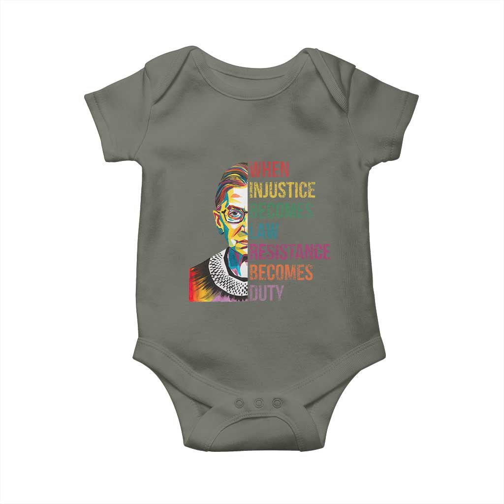 RBG Quote Baby Onesie When Injustice Becomes Law Resistance Becomes Duty