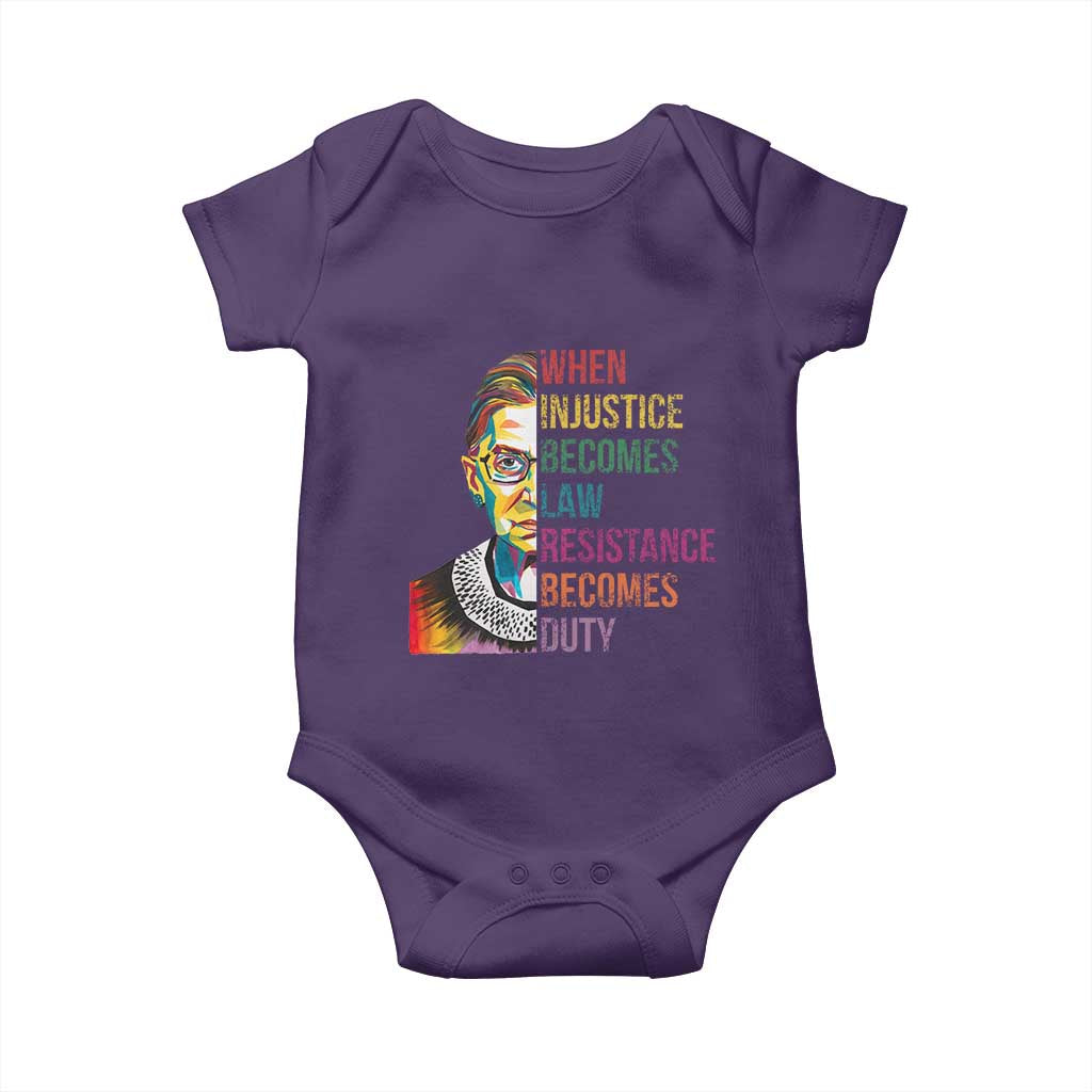 RBG Quote Baby Onesie When Injustice Becomes Law Resistance Becomes Duty