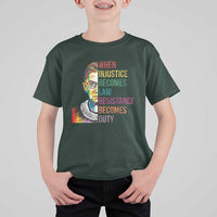 RBG Quote T Shirt For Kid When Injustice Becomes Law Resistance Becomes Duty
