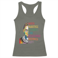 RBG Quote Racerback Tank Top When Injustice Becomes Law Resistance Becomes Duty