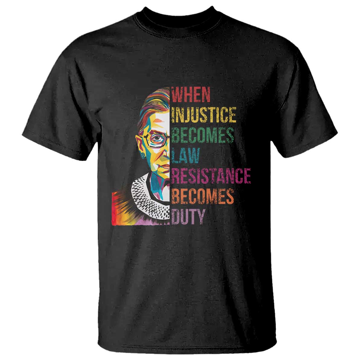 RBG Quote T Shirt When Injustice Becomes Law Resistance Becomes Duty