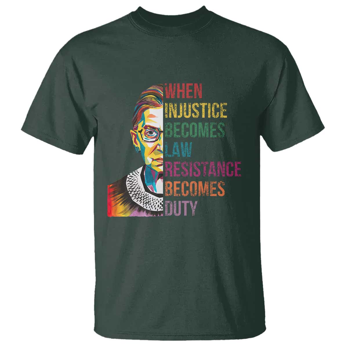 RBG Quote T Shirt When Injustice Becomes Law Resistance Becomes Duty