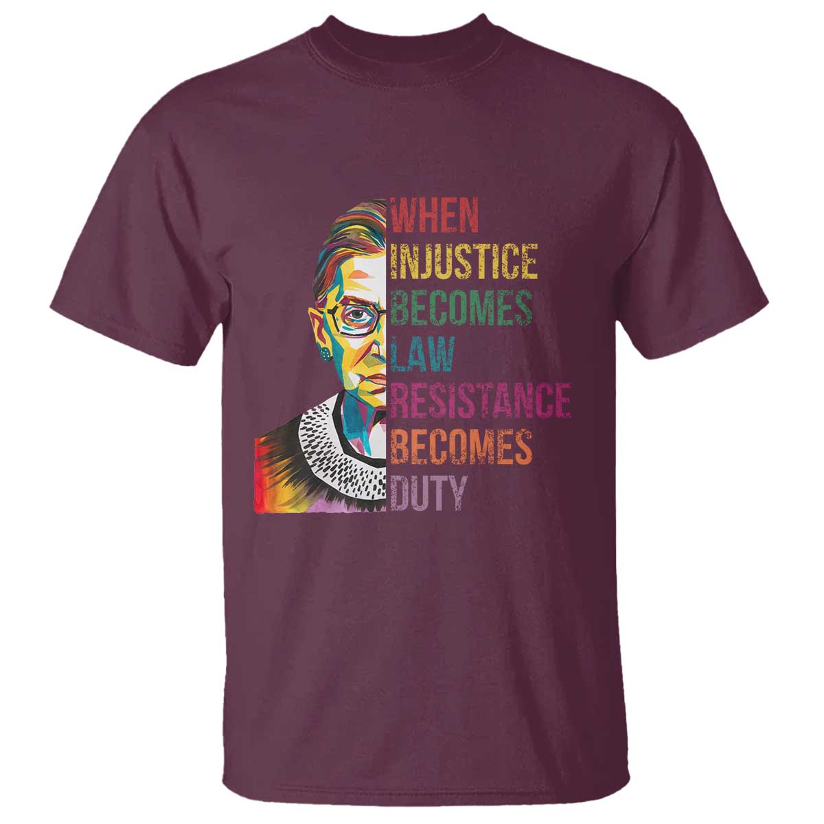 RBG Quote T Shirt When Injustice Becomes Law Resistance Becomes Duty