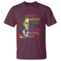 RBG Quote T Shirt When Injustice Becomes Law Resistance Becomes Duty