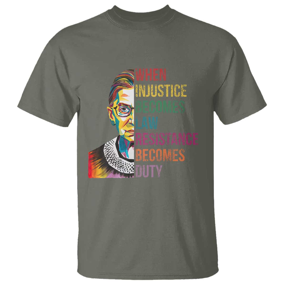 RBG Quote T Shirt When Injustice Becomes Law Resistance Becomes Duty