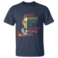 RBG Quote T Shirt When Injustice Becomes Law Resistance Becomes Duty
