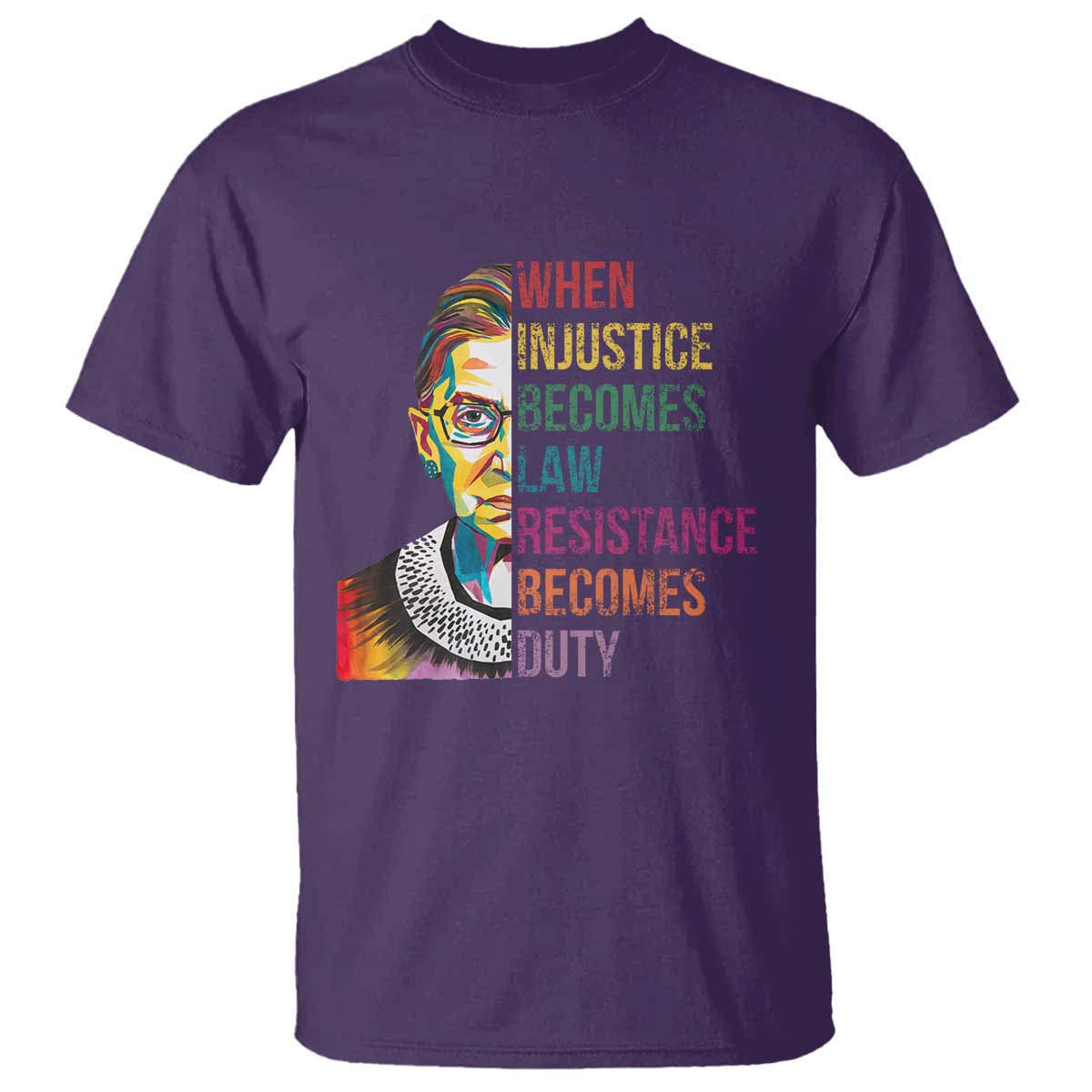 RBG Quote T Shirt When Injustice Becomes Law Resistance Becomes Duty