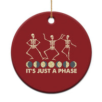 Dancing Skeleton Christmas Ornament It's Just A Phase Moon Celestial Cycle Phases Of The Moon Astronomy - Wonder Print Shop
