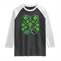 Funny Nurse St Patricks Day Raglan Shirt Nursing Stethoscope Green Clover Shamrock