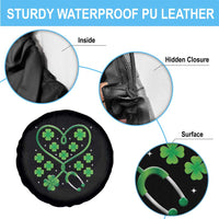 Funny Nurse St Patricks Day Spare Tire Cover Nursing Stethoscope Green Clover Shamrock