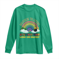 Funny Labor and Delivery St Patricks Day Long Sleeve Shirt Delivering The Cutiest Little Lucky Charm