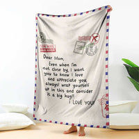 Airmail Letter Dear Mom Throw Blanket Long Distance Hug Meaningful Mother's Day