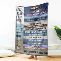 Rustic Sentimental Best Mom Ever Throw Blanket Heartfelt Appreciation To My Mom Mother's Day
