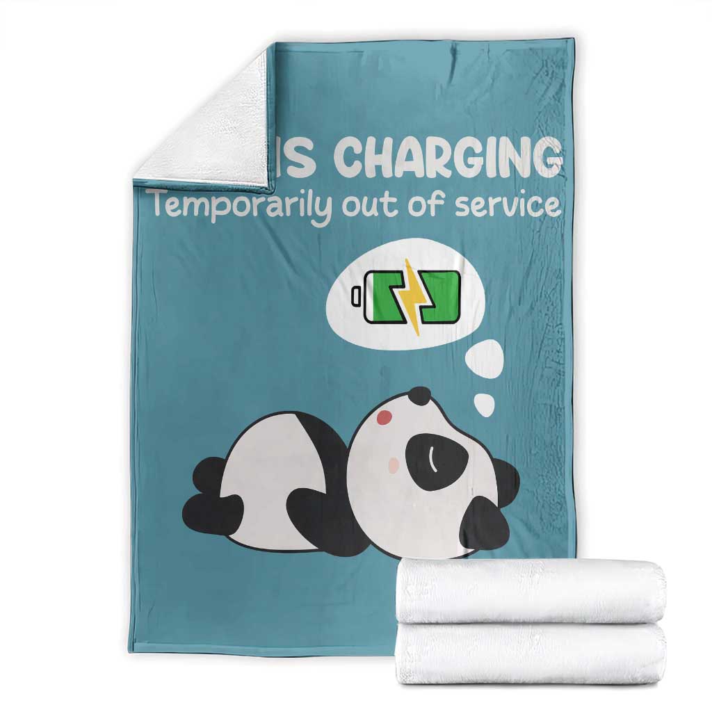 Funny Panda Mom Energy Throw Blanket Mom Is Charging Temporarily Out Of Service Mother's Day Gag Gift