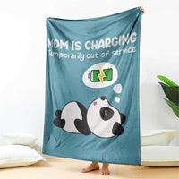 Funny Panda Mom Energy Throw Blanket Mom Is Charging Temporarily Out Of Service Mother's Day Gag Gift