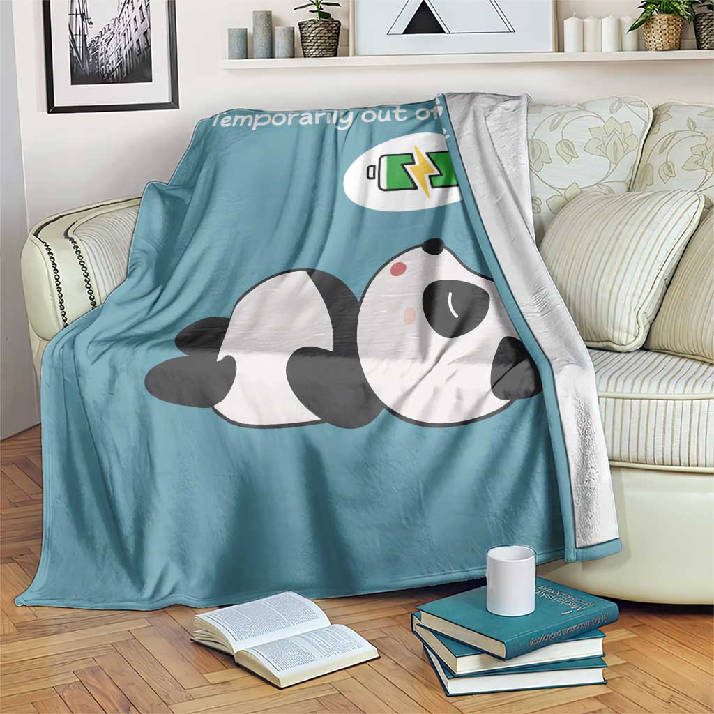 Funny Panda Mom Energy Throw Blanket Mom Is Charging Temporarily Out Of Service Mother's Day Gag Gift