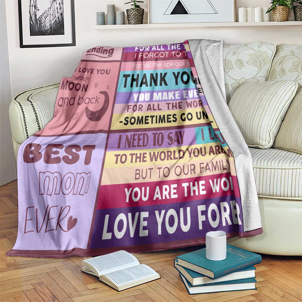 Best Mom Ever Maroon Throw Blanket To My Mom Meaningful Gift for Mother's Day