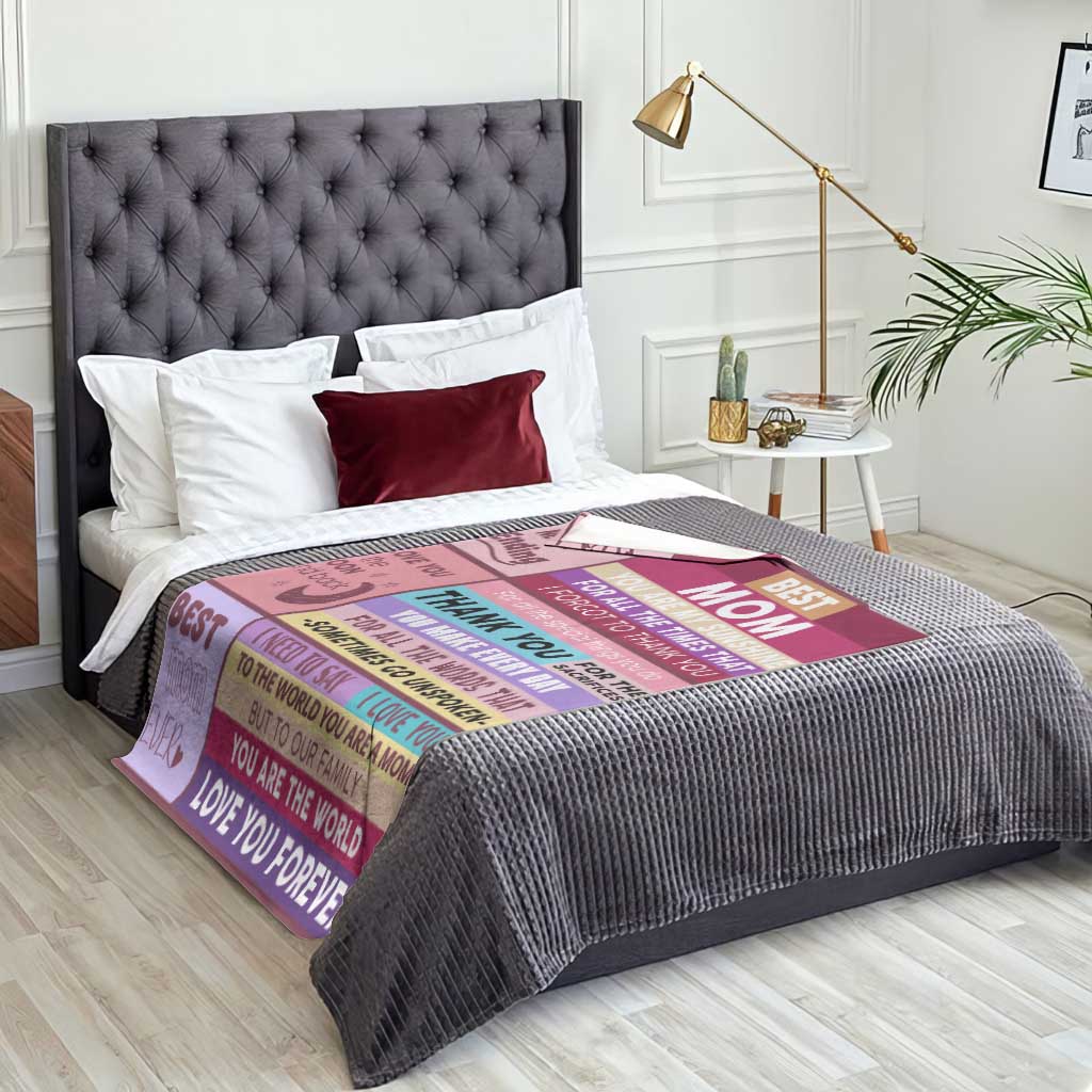Best Mom Ever Maroon Throw Blanket To My Mom Meaningful Gift for Mother's Day