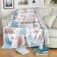 Mom Daily Affirmations Throw Blanket Cute Elephant Inspirational Motherhood Gift Mother's Day
