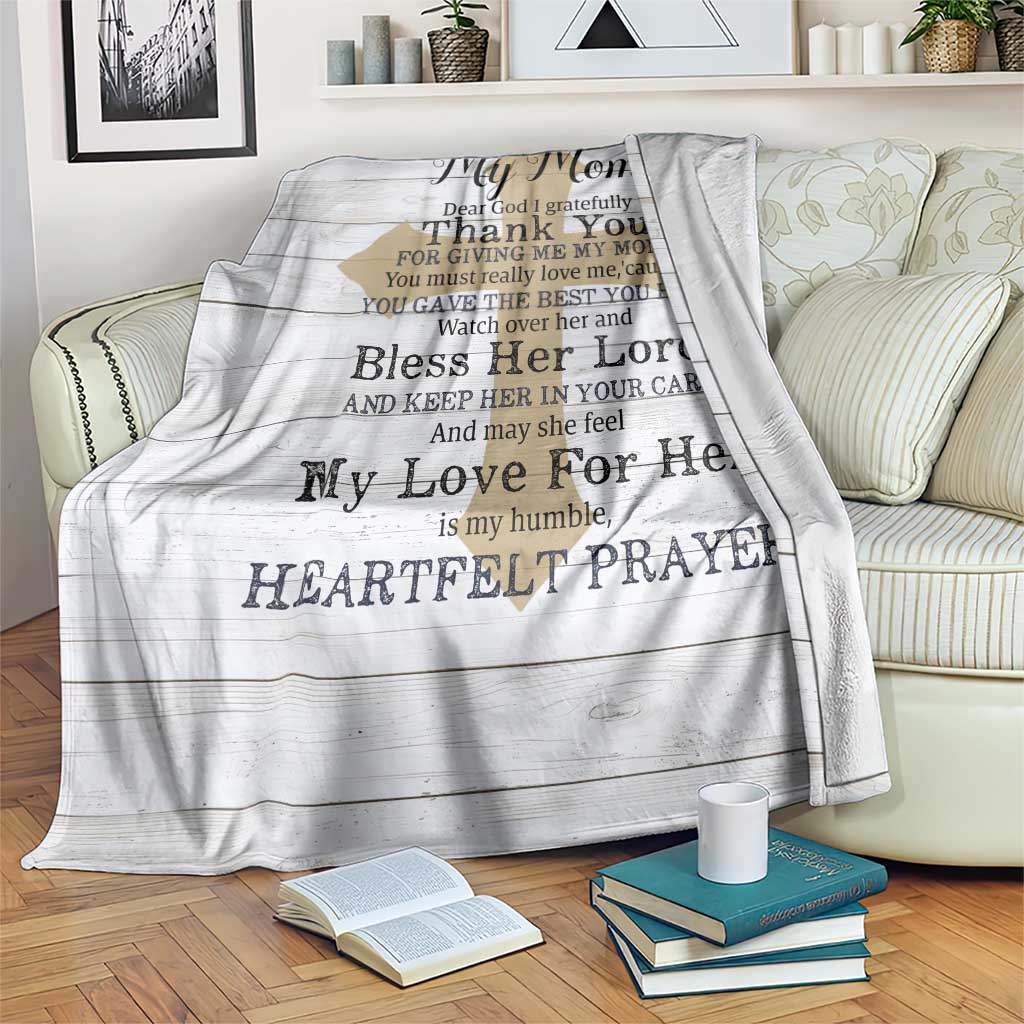 Christian Prayer Throw Blanket Religious Faith Gift with Blessing for Mom Mother's Day