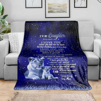 To My Daughter Throw Blanket Lion Graphic Love Message Inspirational Gift from Mom