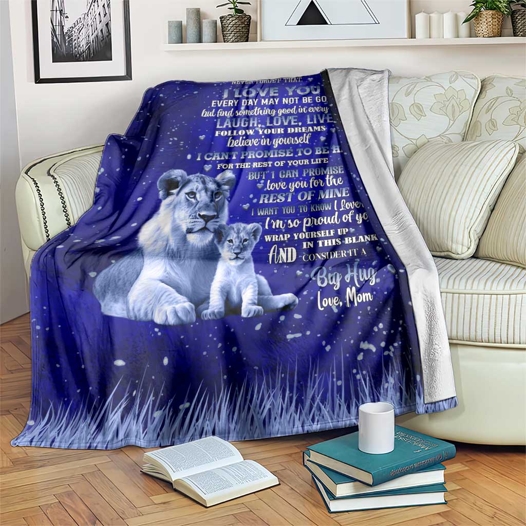 To My Daughter Throw Blanket Lion Graphic Love Message Inspirational Gift from Mom