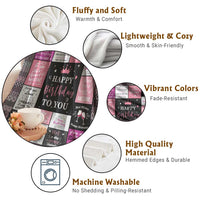 Happy Birthday Quilt Printing Throw Blanket Love Messages Inspirational Birthday Gift for Girls Women