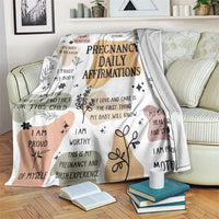 Pregnancy Daily Affirmation Throw Blanket Inspirational Motherhood Gift for Expecting Moms