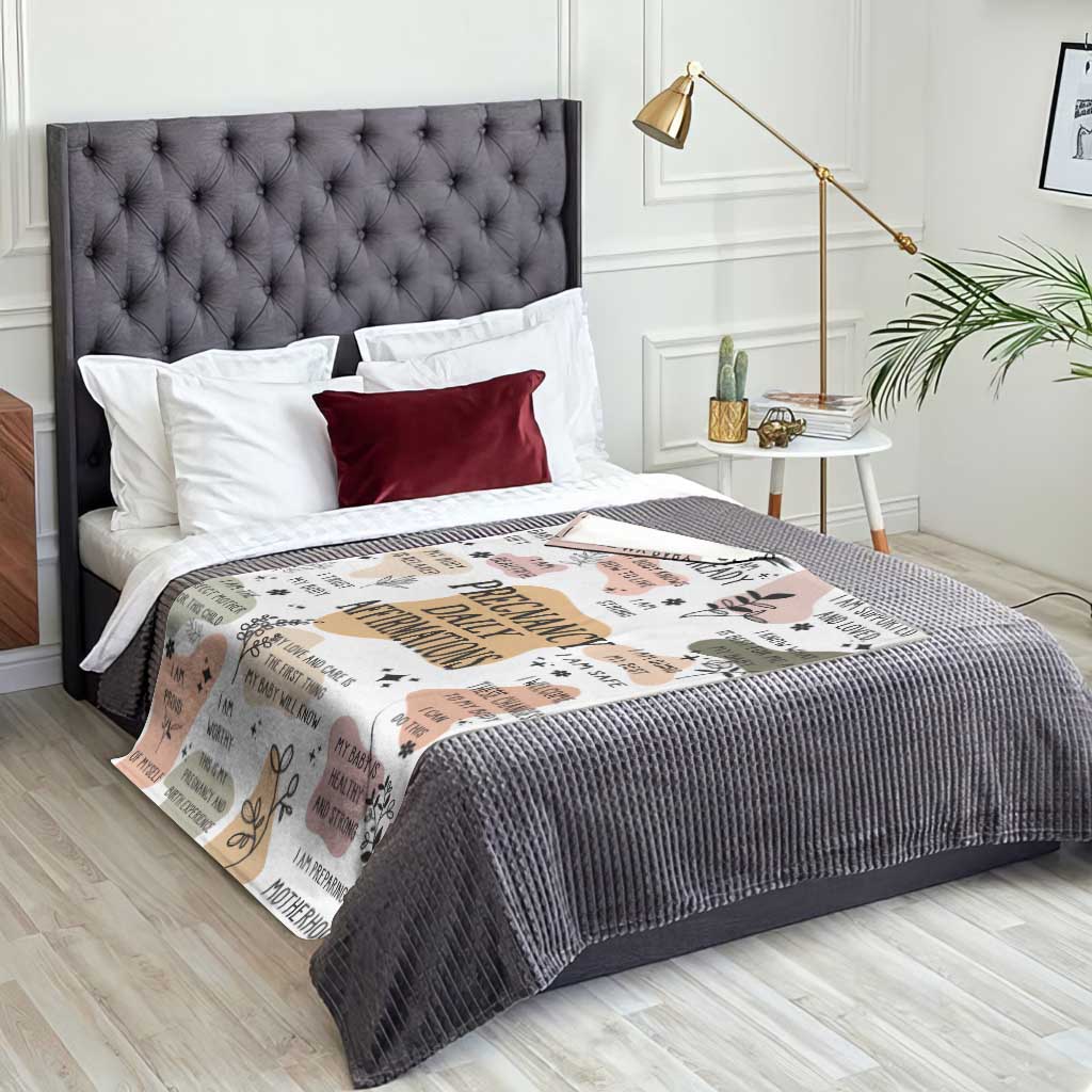 Pregnancy Daily Affirmation Throw Blanket Inspirational Motherhood Gift for Expecting Moms