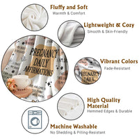 Pregnancy Daily Affirmation Throw Blanket Inspirational Motherhood Gift for Expecting Moms