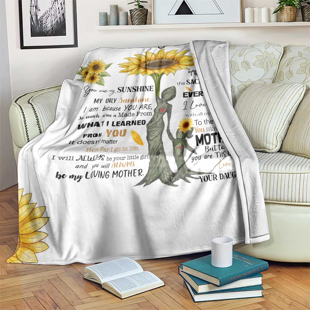To My Mom Sunflower Throw Blanket You Are My Sunshine Meaningful Mother’s Day Birthday Gift