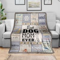 Best Dog Mom Ever Throw Blanket Funny Pet Mom Appreciation Dog Lover Gift