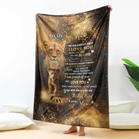To My Son Lion Throw Blanket Heartfelt Love Motivation Encouragement Gift from Mom Dad