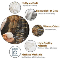 To My Son Lion Throw Blanket Heartfelt Love Motivation Encouragement Gift from Mom Dad