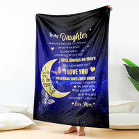 To My Daughter Galaxy Throw Blanket I Love You To The Moon and Back Gift From Mom