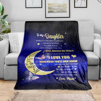 To My Daughter Galaxy Throw Blanket I Love You To The Moon and Back Gift From Mom