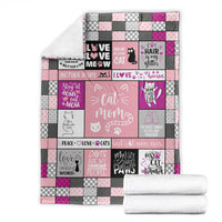 Cute Cat Mom Throw Blanket Funny Pet Mom Appreciation Cats Lover Gift