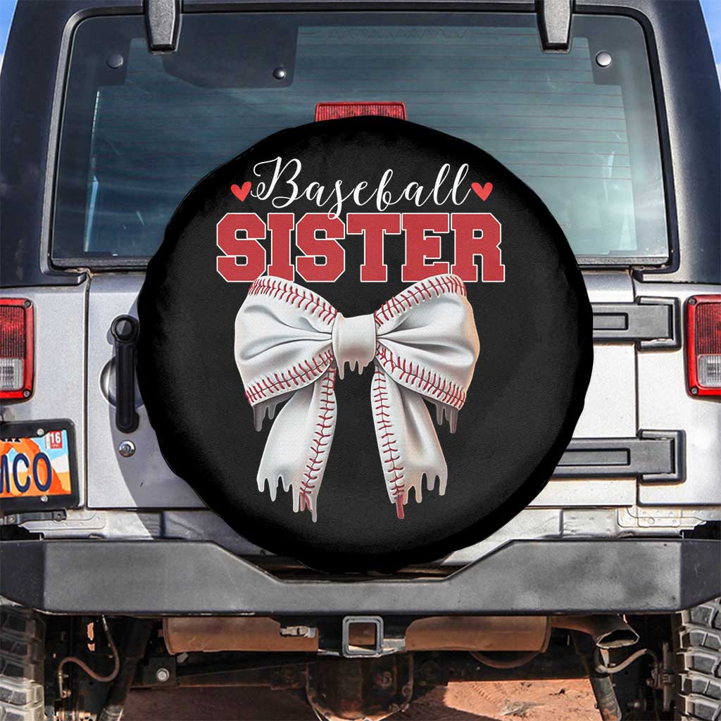 Baseball Sister Spare Tire Cover Soft Ball Game Day Dripping Ice Cream Coquette Bow