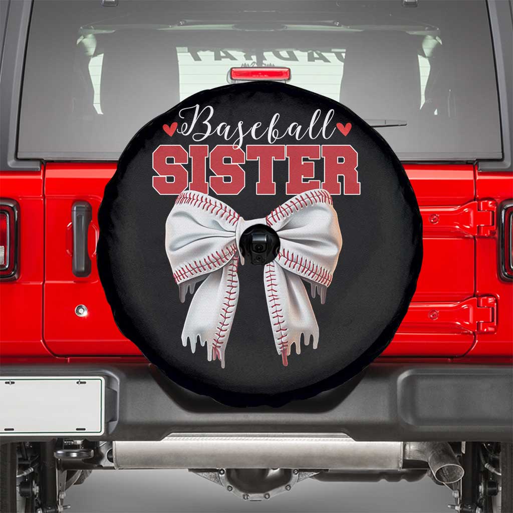 Baseball Sister Spare Tire Cover Soft Ball Game Day Dripping Ice Cream Coquette Bow