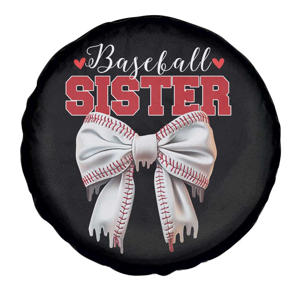 Baseball Sister Spare Tire Cover Soft Ball Game Day Dripping Ice Cream Coquette Bow