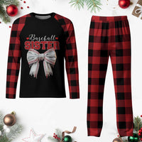 Baseball Sister Plaid Pajama Set Soft Ball Game Day Dripping Ice Cream Coquette Bow - Wonder Print Shop