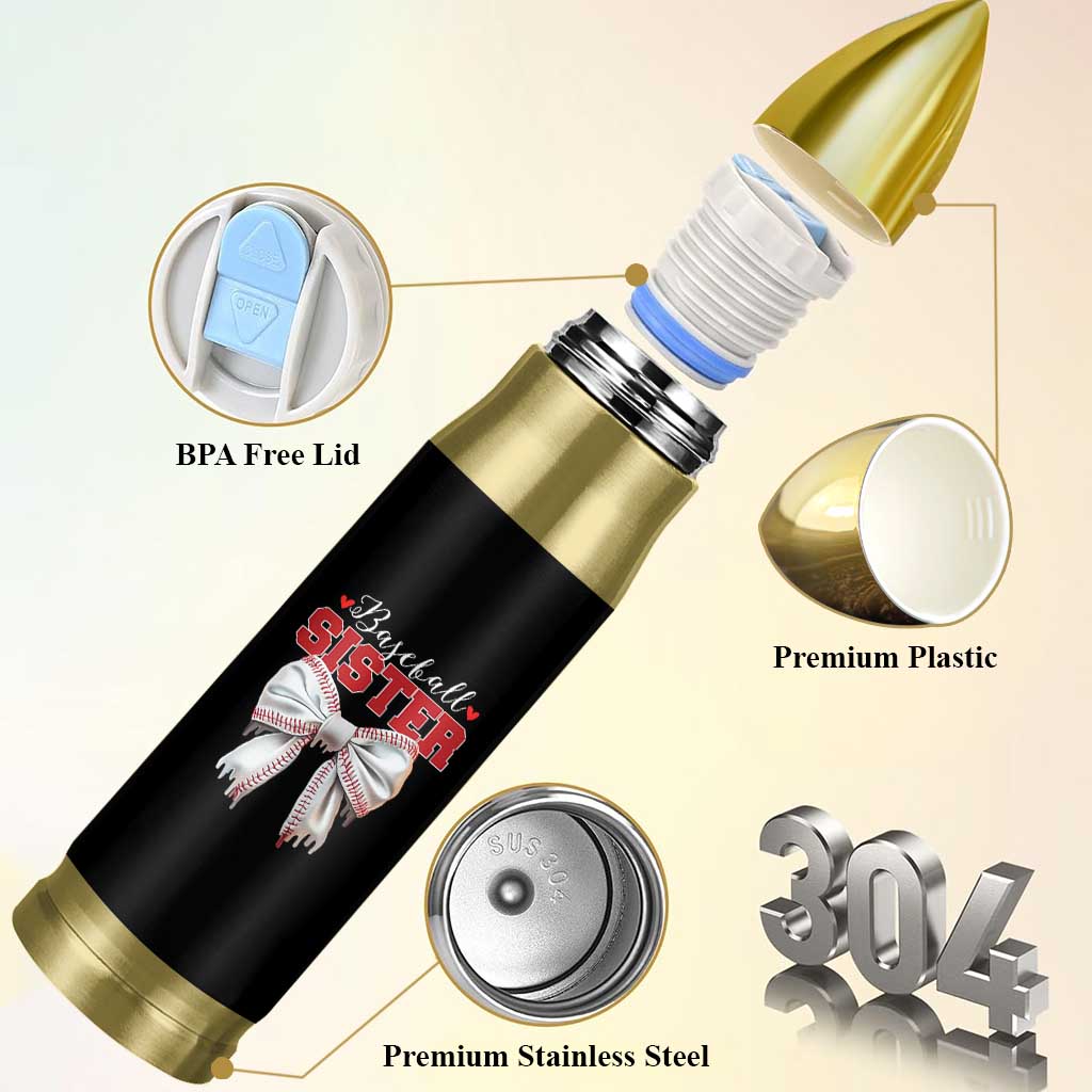 Baseball Sister Bullet Tumbler Soft Ball Game Day Dripping Ice Cream Coquette Bow