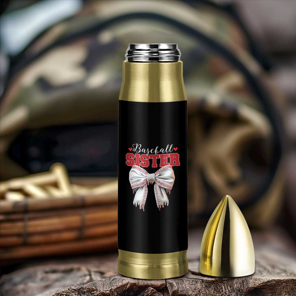 Baseball Sister Bullet Tumbler Soft Ball Game Day Dripping Ice Cream Coquette Bow