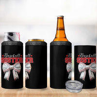 Baseball Sister 4 in 1 Can Cooler Tumbler Soft Ball Game Day Dripping Ice Cream Coquette Bow