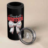 Baseball Sister 4 in 1 Can Cooler Tumbler Soft Ball Game Day Dripping Ice Cream Coquette Bow